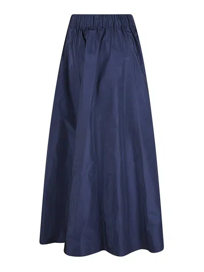 P.a.r.o.s.h . Flowing Black Maxi Skirt With Elastic Waistband And Versatile Silhouette In Black