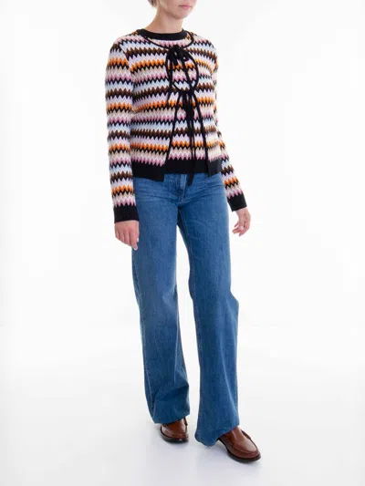 Missoni Striped Wool Knit Self-tie Cardigan In Multi