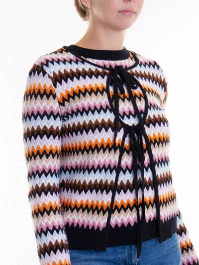 Missoni Striped Wool Knit Self-tie Cardigan In Multi