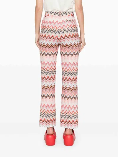 Missoni Flared Zigzag Pattern Trousers With Soft Texture