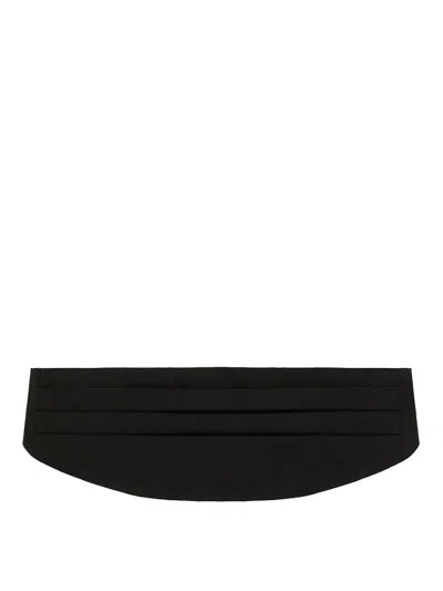 Dolce & Gabbana Silk Satin Cummerbund Belt In Black