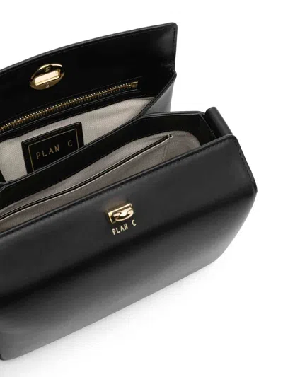 Plan C Twist-lock Leather Shoulder Bag