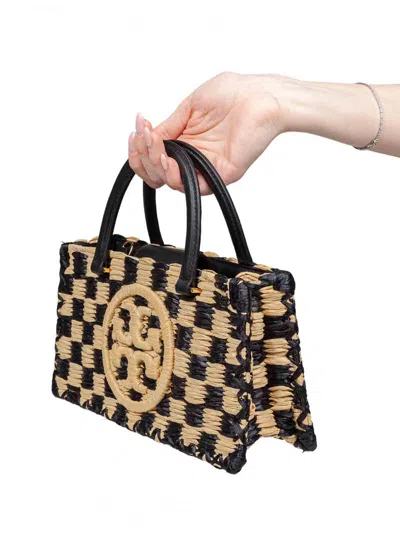 Tory Burch Ella Checkered Crochet Top-handle Bag