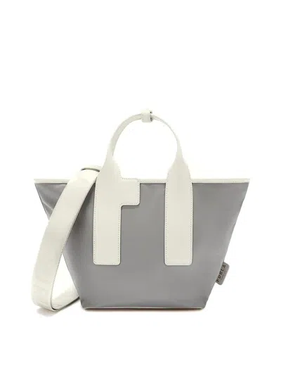 Furla Piuma M Tote Nylon Handbag Ash Color
