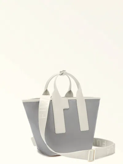 Furla Piuma M Tote Nylon Handbag Ash Color
