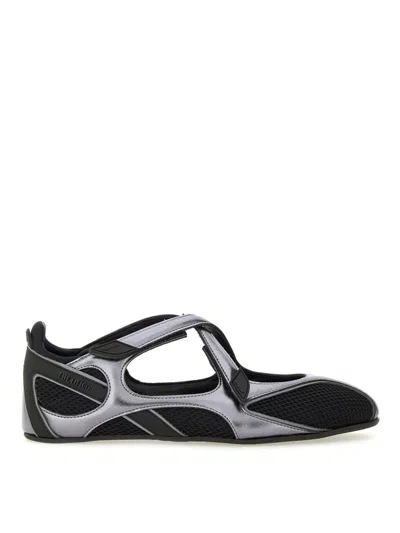 Attico Flat Shoes Blacks And Greys In Black