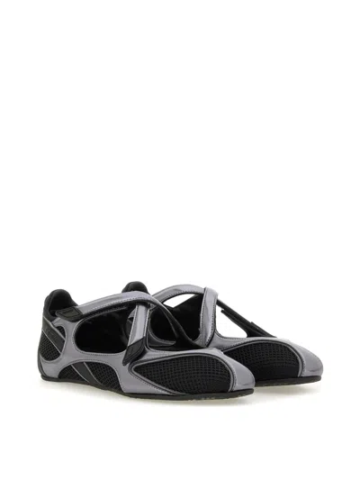 Attico Flat Shoes Blacks And Greys In Black
