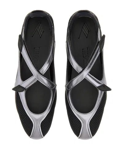 Attico Flat Shoes Blacks And Greys In Black