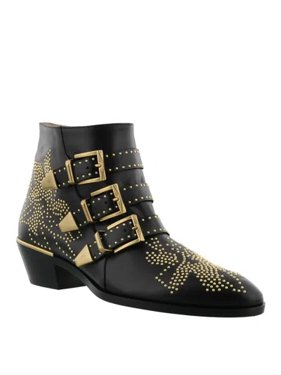 Chloé Women Susan Leather Boots In Black