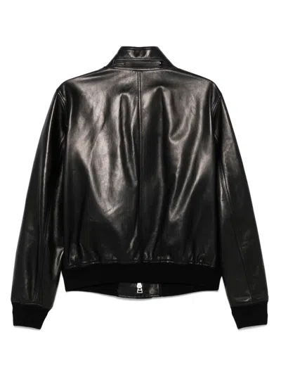 Tom Ford Lambskin Leather Jacket With Minimalistic Design In Black