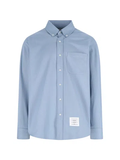 Thom Browne Collared Shirt With Front Pocket And Short Sleeves
