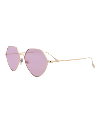 Pre-owned Gucci Women's  Square Rectangle Sunglasses/30013461004) In Gold/pink (gg1182s