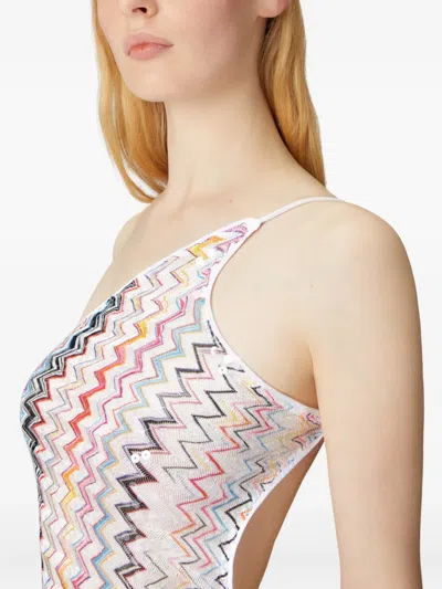Missoni Long Dress With Asymmetric Neckline And Zigzag Pattern