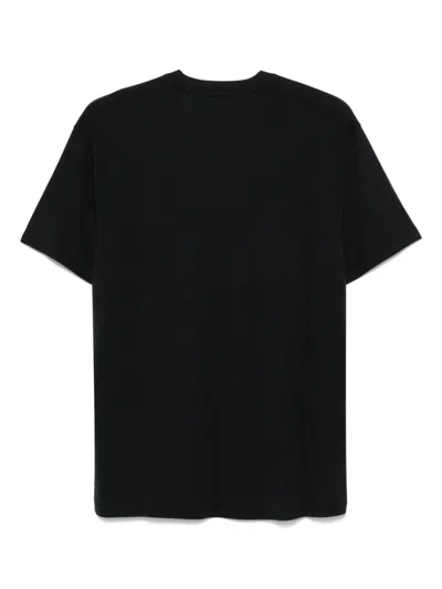 Tom Ford Black Crewneck T-shirt With Logo Embroidery On The Front In Cotton Blend Man In Black