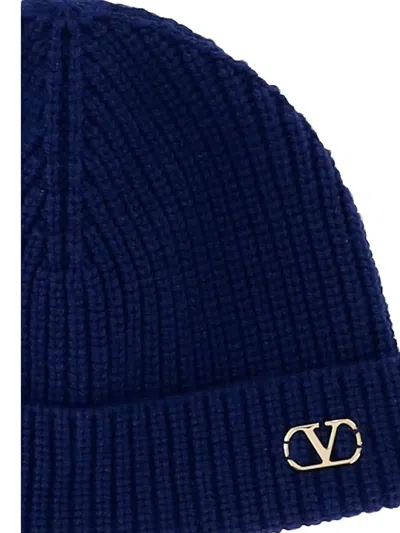 Valentino Garavani Cashmere Bennie Cap Hats Blue