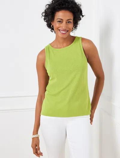 Talbots Plus Petite - Crewneck Sleeveless Tank Top - Citrus Leaf - 2x