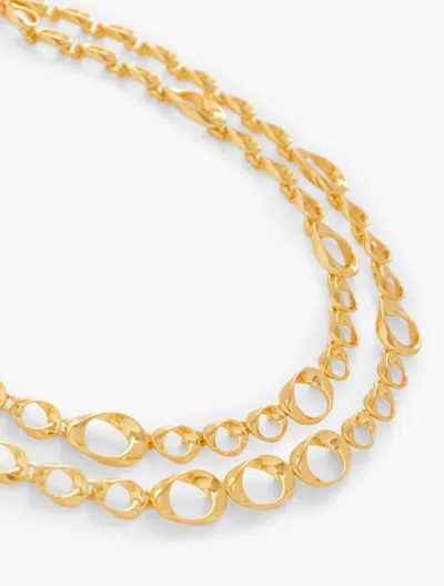 Talbots Twisted Links Layered Necklace - Gold - 001