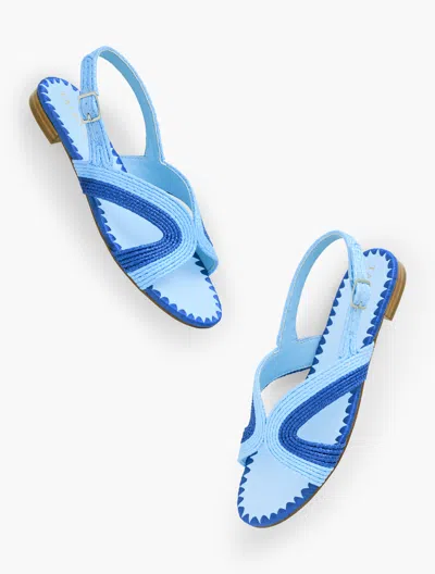Talbots Keri Curved Raffia Slides - Chambray/blue Majesty - 10 1/2 M