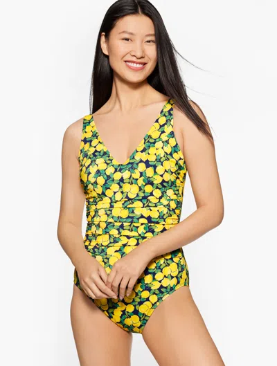 Miraclesuit Plus Size - ® Blockbuster One-piece Swimsuit - Lemon Bunches - Ink - 24 Talbots