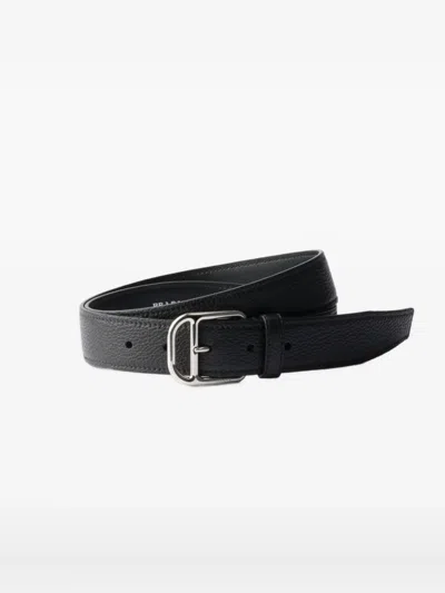 Prada Leather Belt In Black