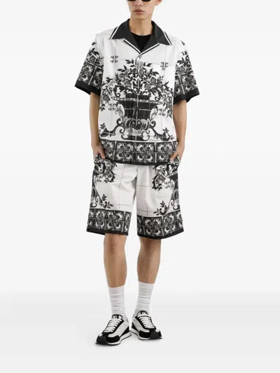 Dolce & Gabbana Majolica-print Poplin Trousers