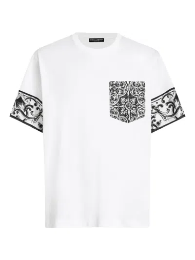 Dolce & Gabbana Dolce&gabbana Men Maiolica Print T-shirt In White