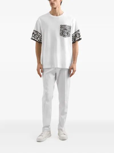Dolce & Gabbana Dolce&gabbana Men Maiolica Print T-shirt In White
