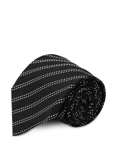 Destin Black/white Silk Tie