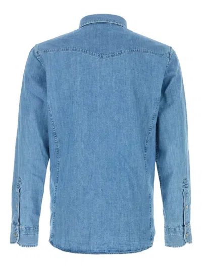 Tom Ford Cotton Denim Shirt In Blue