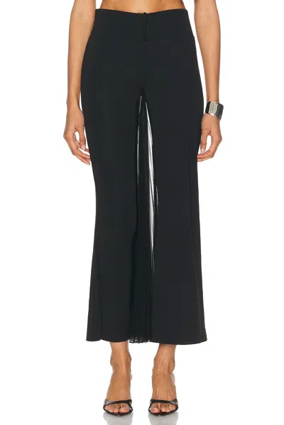 Courrèges Tailored Black Trousers With Unique Fringe Detail In Black
