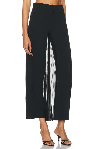 Courrèges Tailored Black Trousers With Unique Fringe Detail In Black