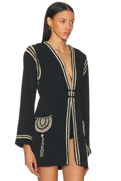 Bode Weedy Crochet-trimmed Crepe Jacket