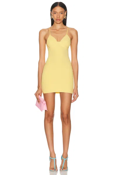 Jacquemus La Mini Robe Scala In Yellow