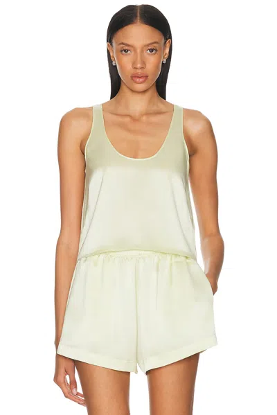 Leset Barb Scoop Tank Top In Citrine In Green