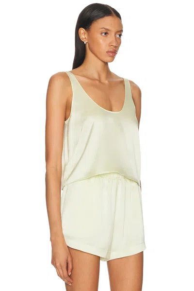 Leset Barb Scoop Tank Top In Citrine In Green