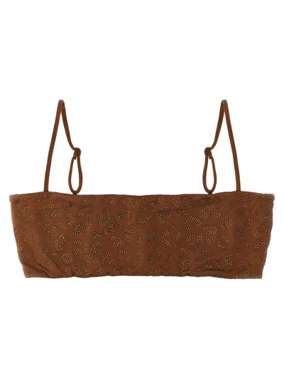 Mc2 Saint Barth 'athena' Bikini Top In Brown