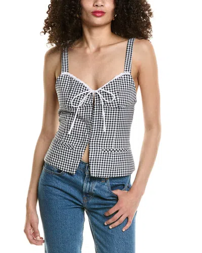 Colette Rose Tie Front Top In Blue