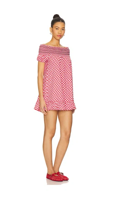 Frankies Bikinis Ruby Poplin Minidress Cherry Picnic