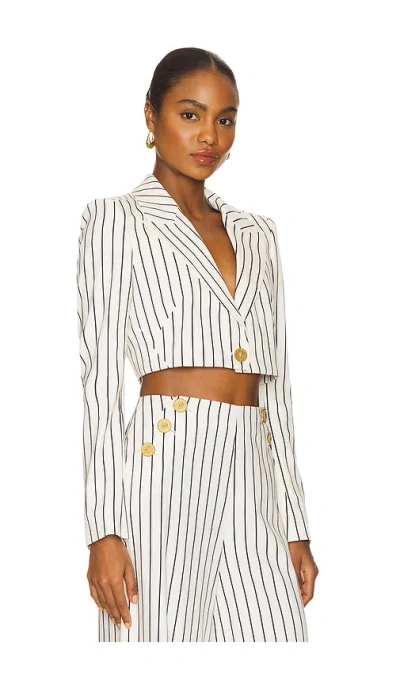 L'agence Izzie Striped Cropped Blazer