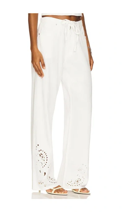 Rag & Bone Womens Whteyelet Ultra Featherweight Cotton-blend Jeans In White