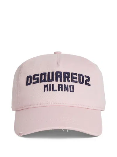 Dsquared2 Structured Baseball Cap With Curved Brim In Pink