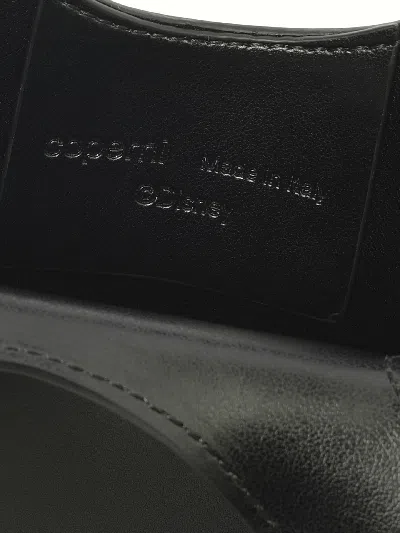 Coperni Mickey Black Handbag With Cut-out Handle And Logo Lettering On The Front In Leather