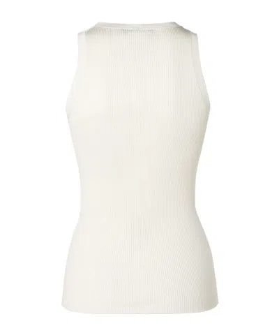 Fendi Top In Misto Seta Avorio Donna In Neutral