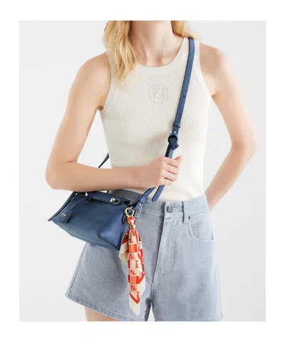 Fendi Top In Misto Seta Avorio Donna In Neutral