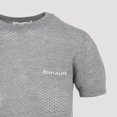 Miu Miu Crew Neck Short-sleeved Sweater