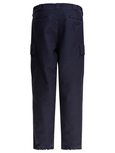 Prada Belt Loop Casual Pants In Blue