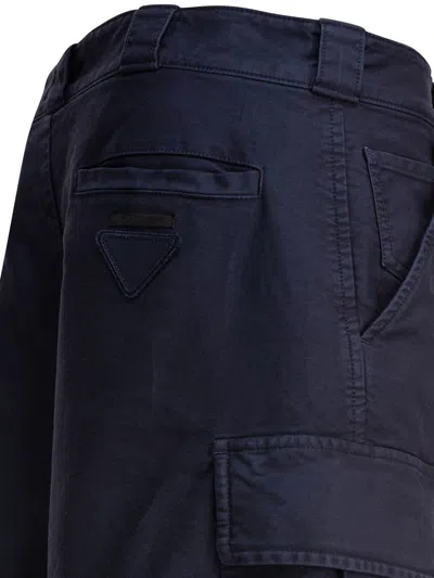 Prada Belt Loop Casual Pants In Blue