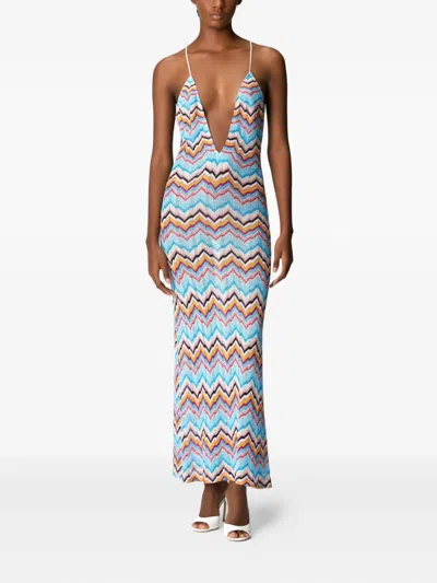 Missoni Long Cover-up With Open Back And Zig Zag Pattern