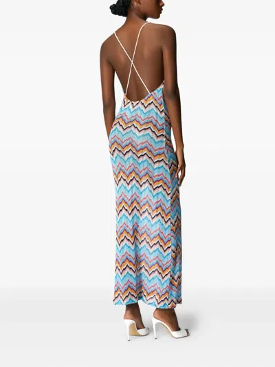 Missoni Long Cover-up With Open Back And Zig Zag Pattern