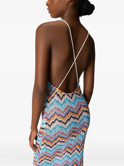 Missoni Long Cover-up With Open Back And Zig Zag Pattern